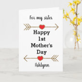 Gelukkige 1e Moederdag zus Kaart (Gele Bloem)