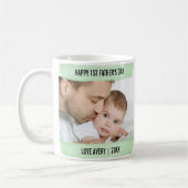 Gelukkige 1e Vaderdag 2 Foto Groene Brushstroke Koffiemok (Links)