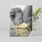Gelukkige 1e Vaderdag Eenvoudig Modern Aangepaste Folie Feestdagenkaart (Staand Voorkant)