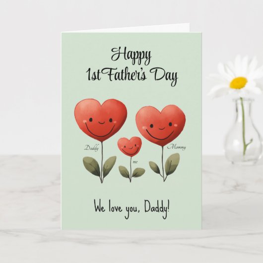 Gelukkige 1e Vaderdag Kaart met Gedicht, Custom (Kleine Plant)