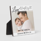 Gelukkige 1e Vaderdag liefde op het eerste gezicht Fotoplaat (Voorkant)