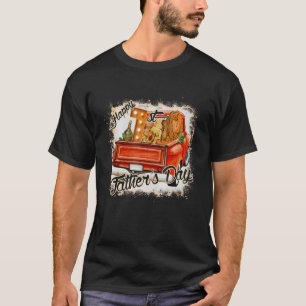 Gelukkige 1e Vaderdag Luipaard Nieuwe Vader Koeien T-shirt