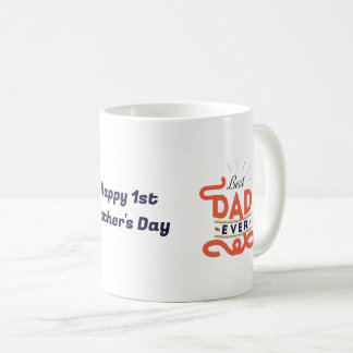 Gelukkige 1e Vaderdag Mok – Blue Text Design