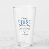 Gelukkige 1e Vaderdag Papa Glas (Voorkant)