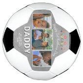 Gelukkige 1e Vaderdag Papa Herinnering 3 Foto Voetbal (Gedraaid)