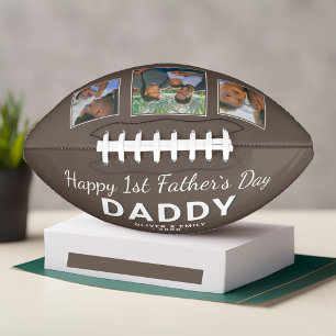 Gelukkige 1e Vaderdag Papa Keepsake 3 Foto American Football