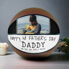 Gelukkige 1e Vaderdag Papa Opa Foto Basketbal