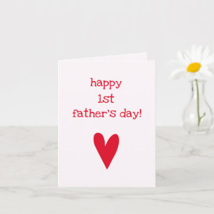 Gelukkige 1e Vaderdag!   Red Heart Vaderdag Kaart