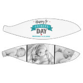 Gelukkige 1e Vaderdag Turquoise Banner Typografie Basketbal (Panelen)