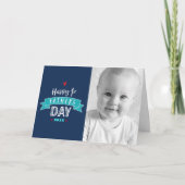 Gelukkige 1e Vaderdag Vette Typografie Marine Foto Kaart (Voorkant)