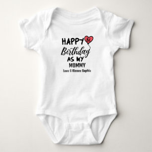 Gelukkige 1e Verjaardag als mijn Mama Love & Kisse Romper