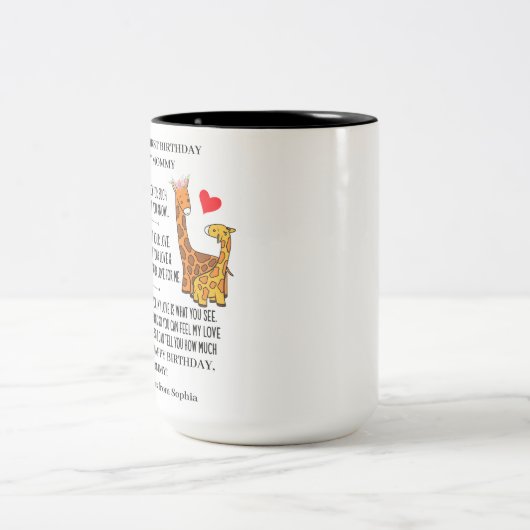 Gelukkige 1e Verjaardag als mijn Mama Met Baby Gir Tweekleurige Koffiemok (Center)