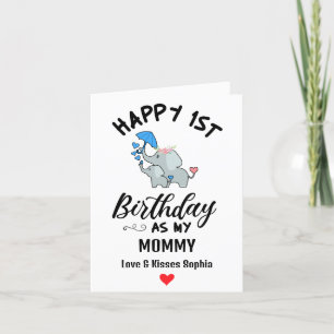 Gelukkige 1e Verjaardag als mijn Mama Met Baby oli Feestdagen Kaart