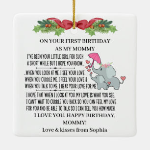 Gelukkige 1e Verjaardag als mijn Mama Met Baby oli Keramisch Ornament