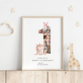 Gelukkige 1e Verjaardag Eenhoorn Fotocollage Poster