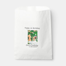 Gelukkige 1e verjaardag foto eenvoudige elegante c bedankzakje