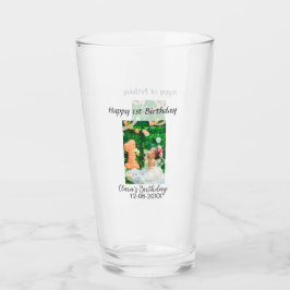 Gelukkige 1e verjaardag foto eenvoudige elegante c glas