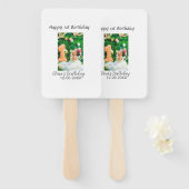 Gelukkige 1e verjaardag foto eenvoudige elegante c handwaaier (Voorkant en achterkant)