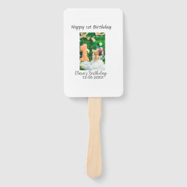 Gelukkige 1e verjaardag foto eenvoudige elegante c handwaaier