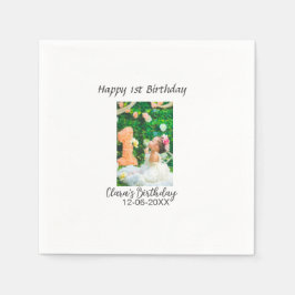 Gelukkige 1e verjaardag foto eenvoudige elegante c servet