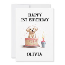 Gelukkige 1e verjaardag gefeliciteerd, naam & pupp