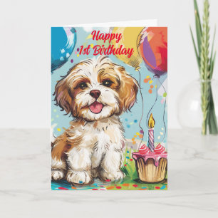 Gelukkige 1e verjaardag gefeliciteerd, Puppy, Kaart