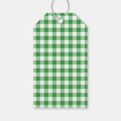 Gelukkige 1e Verjaardag & Groene Gingham & Ballonn Cadeaulabel (Achterkant)