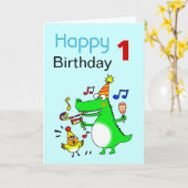 Gelukkige 1e verjaardag ( I am 1 ) Kaart (Gele Bloem)