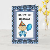 Gelukkige 1e verjaardag kaart (Gele Bloem)