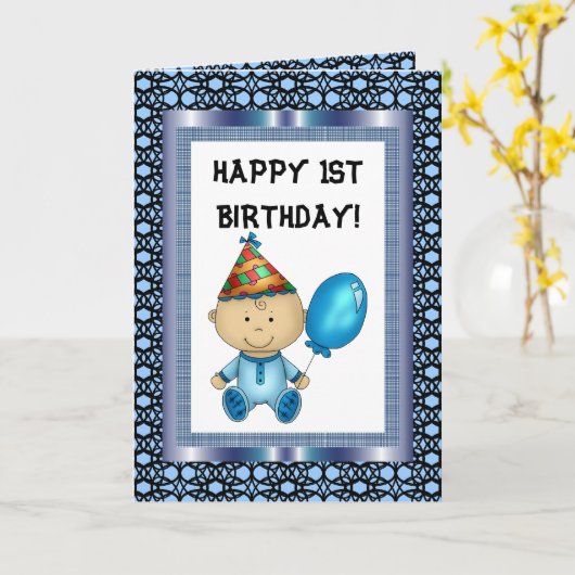 Gelukkige 1e verjaardag kaart (Gele Bloem)