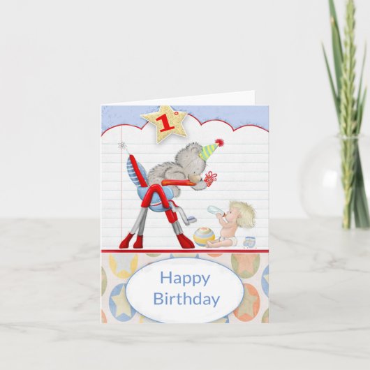 Gelukkige 1e verjaardag kaart (Voorkant)