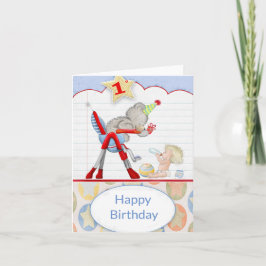 Gelukkige 1e verjaardag kaart