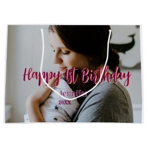 Gelukkige 1e verjaardag kinder baby moeder rood si groot cadeauzakje