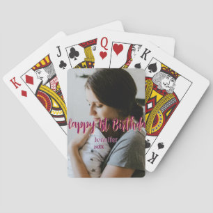 Gelukkige 1e verjaardag kinder baby moeder rood si pokerkaarten