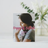 Gelukkige 1e verjaardag kinderen baby moeder rood briefkaart (Staand voorkant)