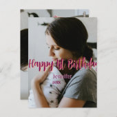 Gelukkige 1e verjaardag kinderen baby moeder rood briefkaart (Voorkant / Achterkant)