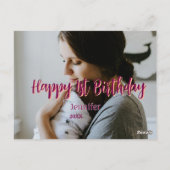 Gelukkige 1e verjaardag kinderen baby moeder rood briefkaart (Achterkant)