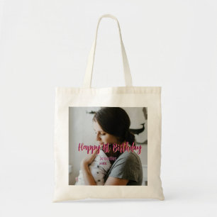 Gelukkige 1e verjaardag kinderen baby moeder rood tote bag