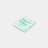 Gelukkige 1e verjaardag kinderen babyblauw groen p post-it® notes (Schuin)