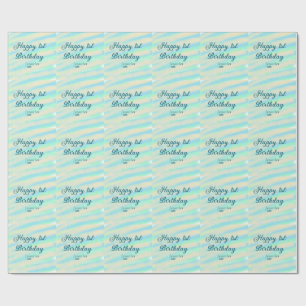 Gelukkige 1e verjaardag kinderen babyblauw groene cadeaupapier