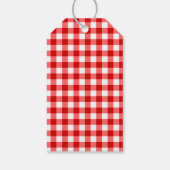 Gelukkige 1e Verjaardag & Rode Gingham & Ballonnen Cadeaulabel (Achterkant)
