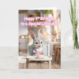 Gelukkige 1e verjaardag speciale kleine meisjeskon kaart