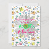 Gelukkige 1e. Verjaardag uitnodiging splash zwemme (Voorkant)