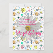 Gelukkige 1e. Verjaardag uitnodiging splash zwemme (Achterkant)