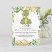 Gelukkige 1e verjaardag van je kleine dinosaurus kaart (Staand voorkant)