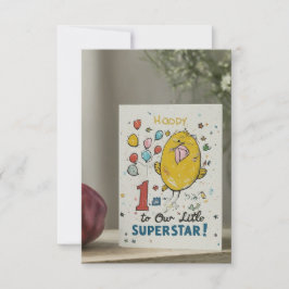 "Gelukkige 1e verjaardag van onze kleine superster Kaart