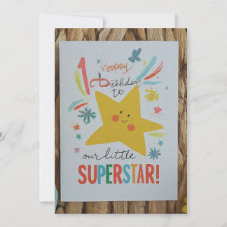 "Gelukkige 1e verjaardag van onze kleine superster Kaart