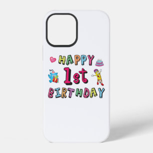 Gelukkige 1e verjaardag voor 1 jaar oude kinderen iPhone 12 hoesje