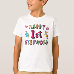 Gelukkige 1e verjaardag voor 1 jaar oude kinderen  t-shirt