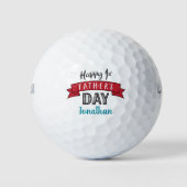 Gelukkige 1st Vaderdag Rode Banier Koele Douanenaa Golfballen (Voorkant)
